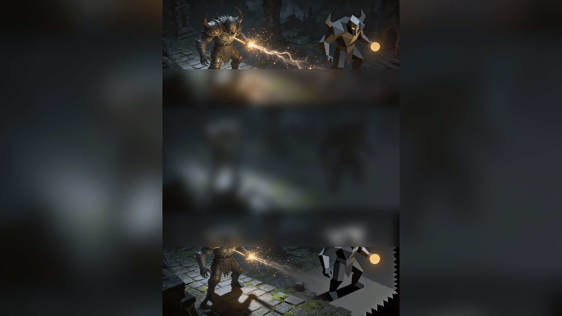 Graphics settings comparison showing visual quality at different tiers